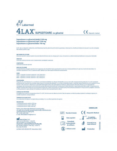4Lax supozitoare cu glicerină pentru copii, 12...