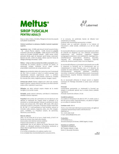 Meltus Tusicalm sirop adulti, 100 ml, LABORMED...