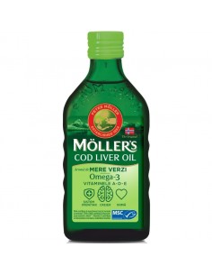 Möller’s Cod Liver Oil Omega-3 Aromă de Mere Verzi 250 ml