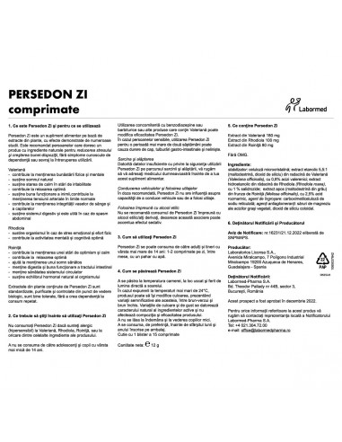 Persedon Zi, 15 comprimate, Labormed Pharma...