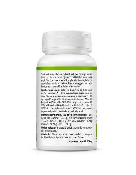 Iod Natural Bio, 30 capsule, ZENYTH PHARMACEUTICALS