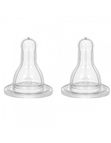 Set de doua tetine din silicon rotunde, anticolici, nr. 1, cod 298