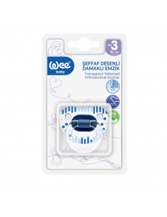 Suzeta silicon ortodontica transparenta desen nr 3 - cod 838