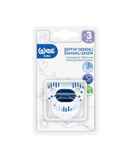 Suzeta silicon ortodontica transparenta desen nr 3 - cod 838