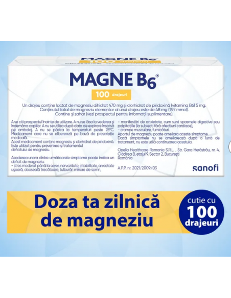 Magne B6, 100 drajeuri, OPELLA HEALTHCARE