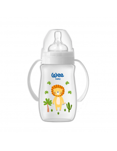 Biberon din PP 250 ml cu manere, model Safari si tetina...