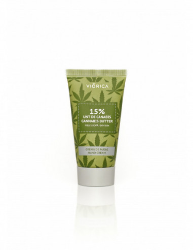 Viorica crema de maini cu unt de canabis 15% , 50 ml, Viorica Cosmetics