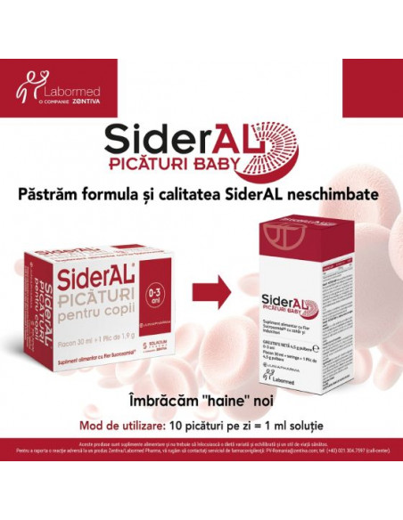 Sideral baby picaturi, 1 flacon + 1 plic x 4,5 g, LABORMED PHARMA S.A. - ROMANIA