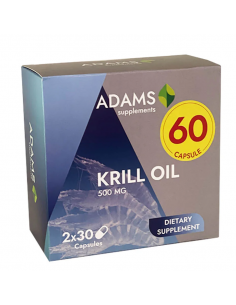 Pachet 1+1 Krill Oil 500mg, 2x30 capsule, Adams