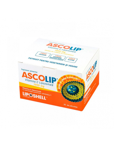 Ascolip lipozomal vit C 1000mg portocale, 30...