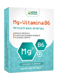 Antistress energy Mg + Vitamina B6, 30 comprimate, ADYA...