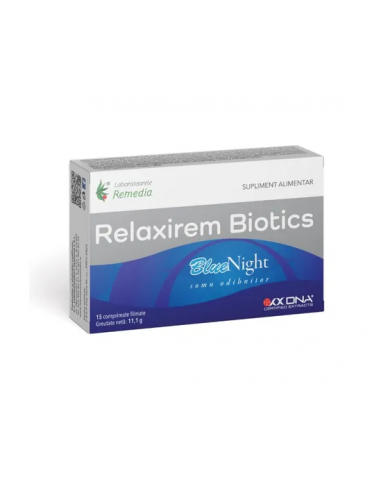 Relaxirem biotics bluenight, 15 comprimate, LAB. REMEDIA ROMANIA