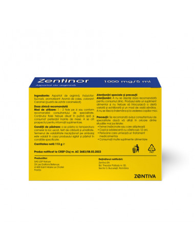 Zentinor, 20 fiole, ZENTIVA SA (ROMANIA)