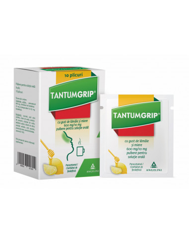Tantumgrip lamaie-miere 600mg/10mg, 10plicuri,...