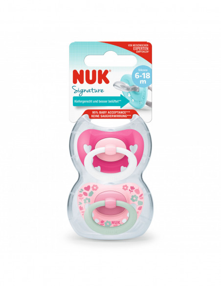 Suzeta signature silicon m2 6-18luni, 2 buc, NUK BABY PRODUCT GmbH
