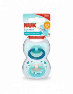 Suzeta Signature din silicon m1 0-6 luni, 2 bucati, NUK...
