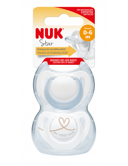 Suzeta Star din latex, 0-6luni, 2 bucati, NUK BABY PRODUCT GmbH