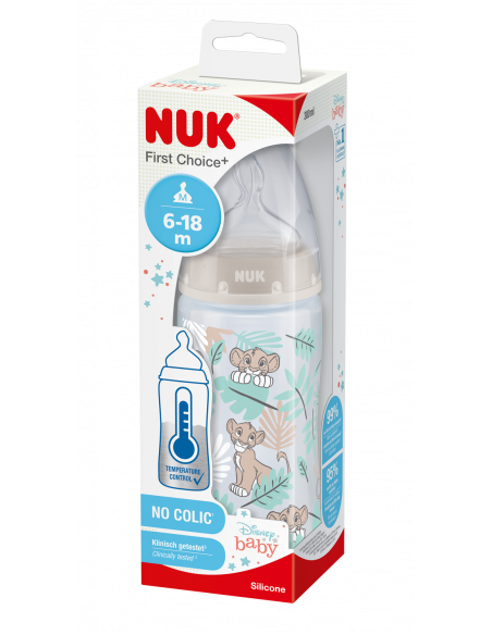 Biberon FC+ Disney Lion King cu tetina din silicon, 6-18luni, 300ml, NUK BABY PRODUCT GmbH