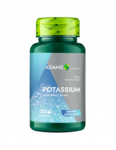 Potassium 99mg, 30 capsule, Adams