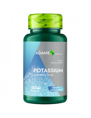 Potassium 99mg, 30 capsule, Adams