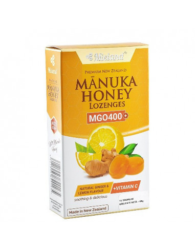 Dropsuri cu Miere Manuka, Ghimbir, Lamaie si Vitamina C, 69g, Adams