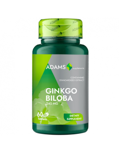 Ginkgo Biloba, 60 tablete, Adams