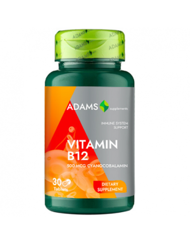 Vitamina B12 500mcg, 30 tablete, Adams