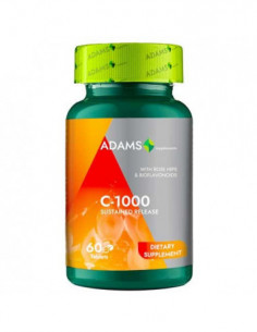 Vitamina C-1000mg cu macese, 60 tablete, Adams