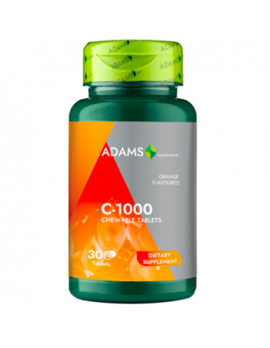Vitamina C-1000mg, 30 tablete masticabile, Adams