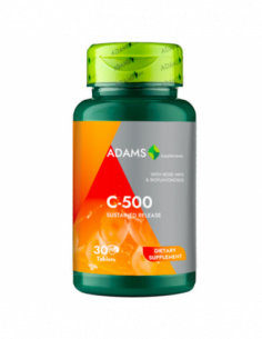 Vitamina C-500mg cu macese, 30 tablete, Adams