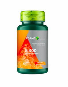 Vitamina E-400 UI naturala, 30 capsule, Adams