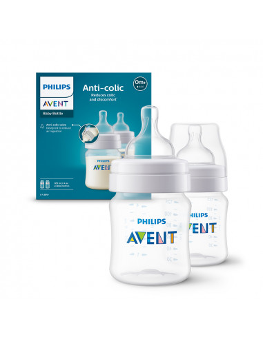 Set 2 biberoane anticolic, 0 luni+, 125ml, Philips Avent