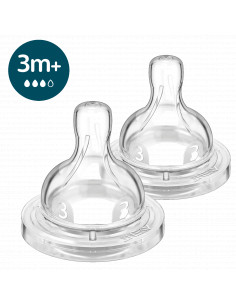 Set 2 tetine clasic cu debit mediu, 3 luni+, Philips Avent 2