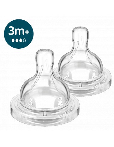 Set 2 tetine clasic cu debit mediu, 3 luni+,...