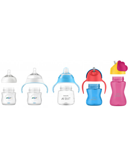 Cana cu pai roz 12 luni+, 300ml, Philips Avent