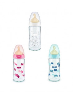 Biberon FC+ temp control de sticla cu tetina din latex...