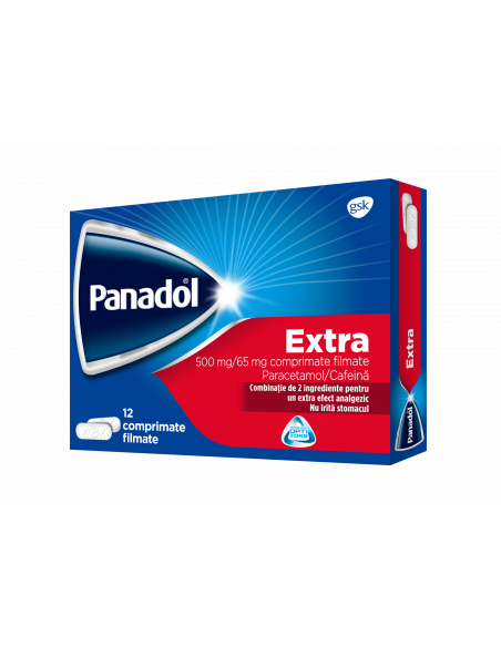 Panadol extra, 12 comprimate filmate, Glaxosmithkline Anglia