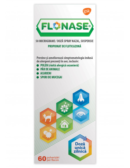 Flonase 5mcg/doza spray nazal-suspensie, 60 doze/flacon, Glaxosmithkline Anglia