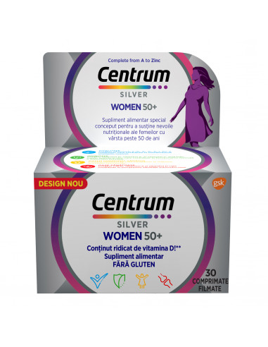 Centrum Silver 50+ pentru femei, 30 conmprimate, GLAXOSMITHKLINE ANGLIA
