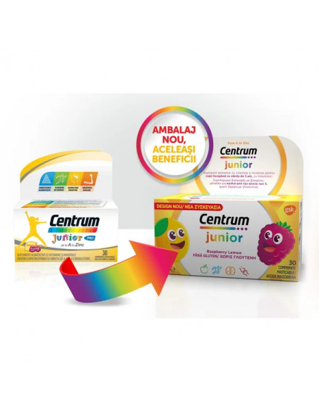 Centrum Junior Pro A-Z, 30 comprimate masticabile, GLAXOSMITHKLINE ANGLIA
