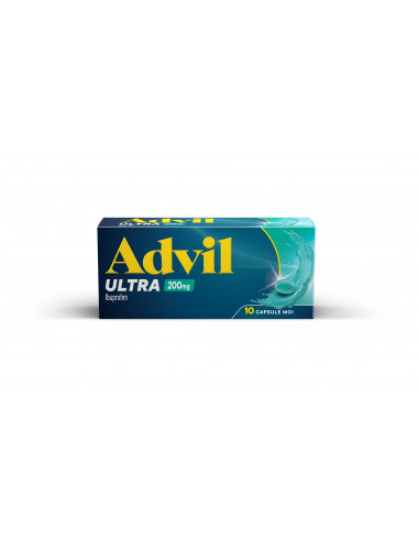 Advil Ultra 200mg, 10 capsule moi,...