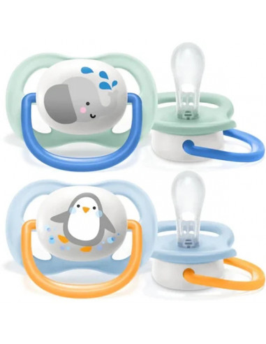 Set 2 suzete ultra air bleu/verde, 0-6 luni, Philips Avent