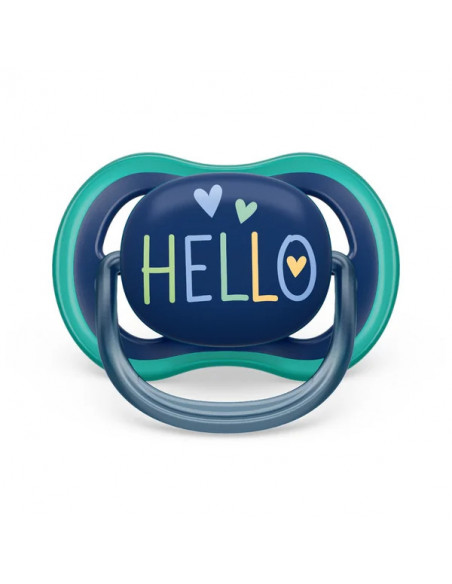 Set 2 Suzete Ultra Air Hello Albastru/Verde 18 luni+, Philips Avent
