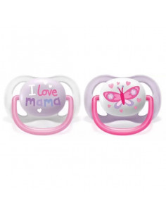 Set 2 suzete ultra air happy roz, 0-6 luni, Philips Avent 2