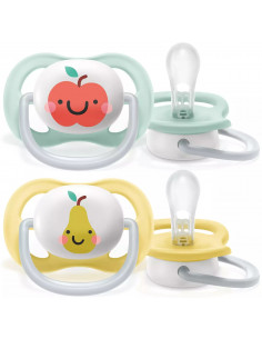 Set 2 suzete ultra air verde/galben, 0-6 luni, Philips Avent 2