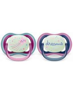 Set 2 suzete ultra air roz fosforescent, 6-18 luni,...