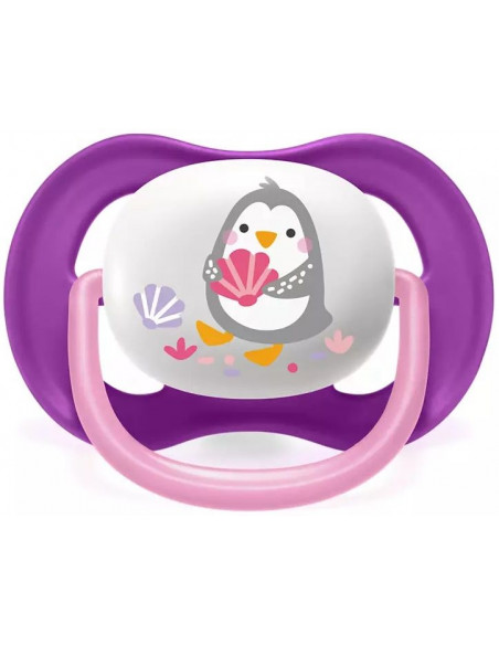 Set 2 suzete ultra air roz/mov, 6-18 luni, Philips Avent