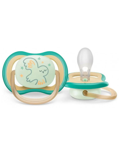 Set 2 suzete ultra air verde fosforescent, 0-6...