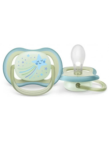 Set 2 suzete ultra air verde fosforescent, 0-6...