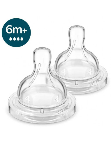 Set 2 tetine clasic cu debit rapid, 6 luni+,...